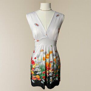 Floral Deep V Y2K Dress
